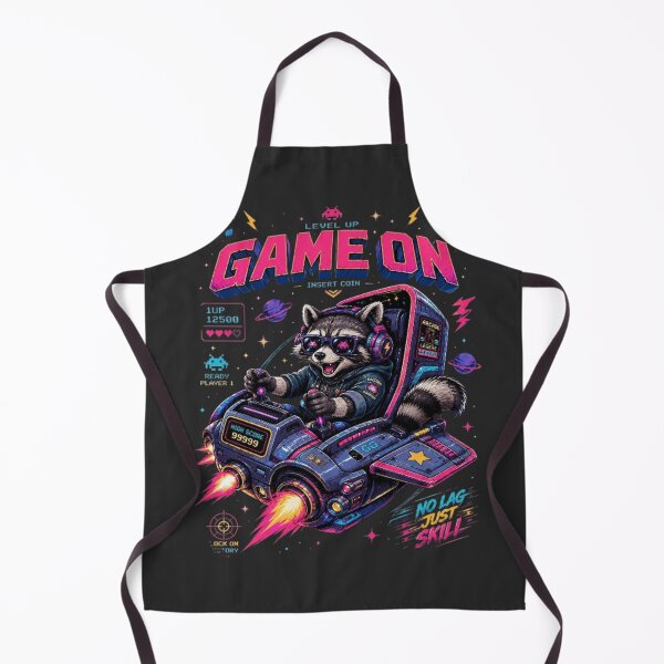 Item preview, Gamer Raccoon Arcade Space Jet - Game On No Lag Just Skill Retro Synthwave designed and sold by LUKOWEAR.