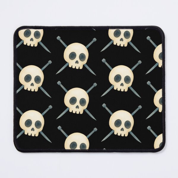 Item preview,  skull knitter, skull with knitting needle "crossbones"  designed and sold by OmStudioz .