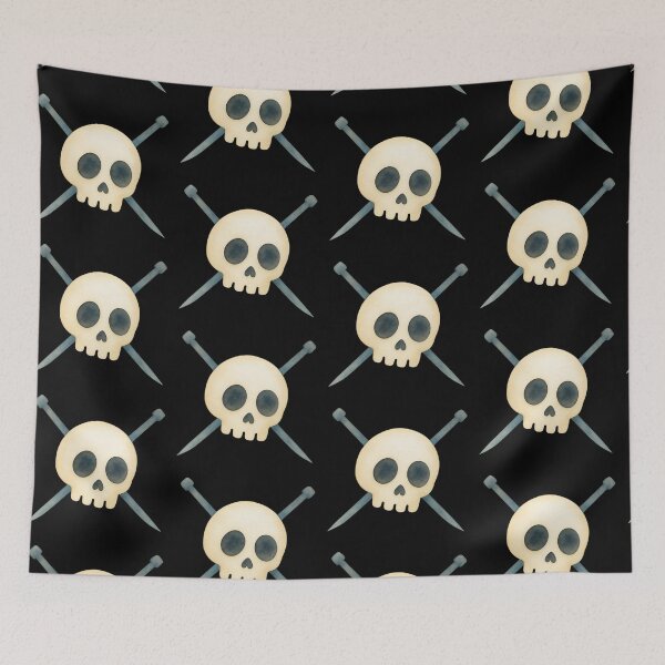 Item preview,  skull knitter, skull with knitting needle "crossbones"  designed and sold by OmStudioz .