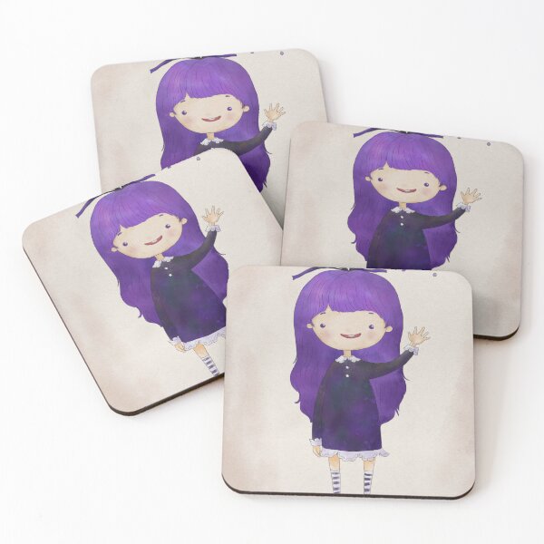 Item preview, Cute Purple-Haired Girl Saying Hi designed and sold by tammist.