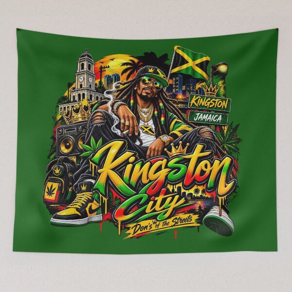 Item preview, Kingston City Jamaica Dons Of The Streets Reggae Streetwear designed and sold by digitalbob60.