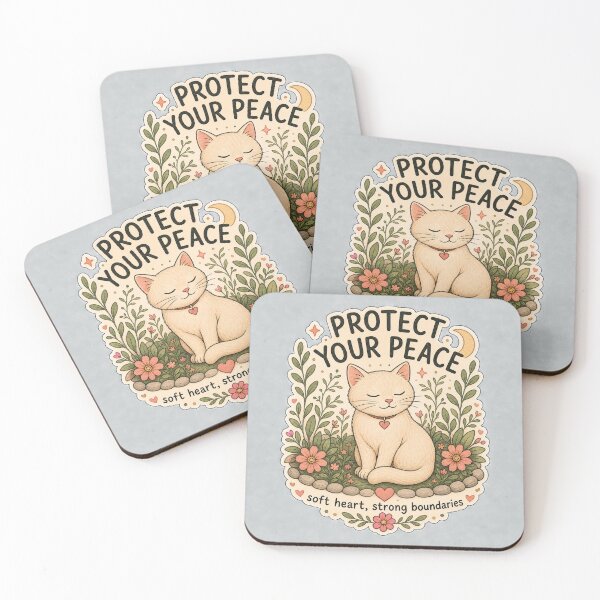 Item preview, Protect Your Peace Calm Cat Garden Self Care designed and sold by 9blueart.