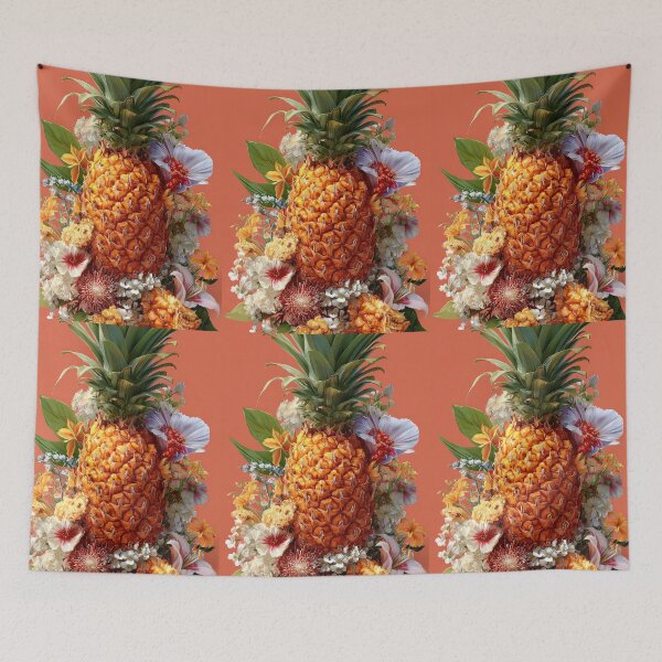 Item preview, Pineapple Tropical Fruits and Flowers designed and sold by Grafititee.