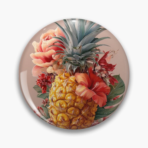 Item preview, Pineapple Tropical Fruits and Flowers designed and sold by Grafititee.