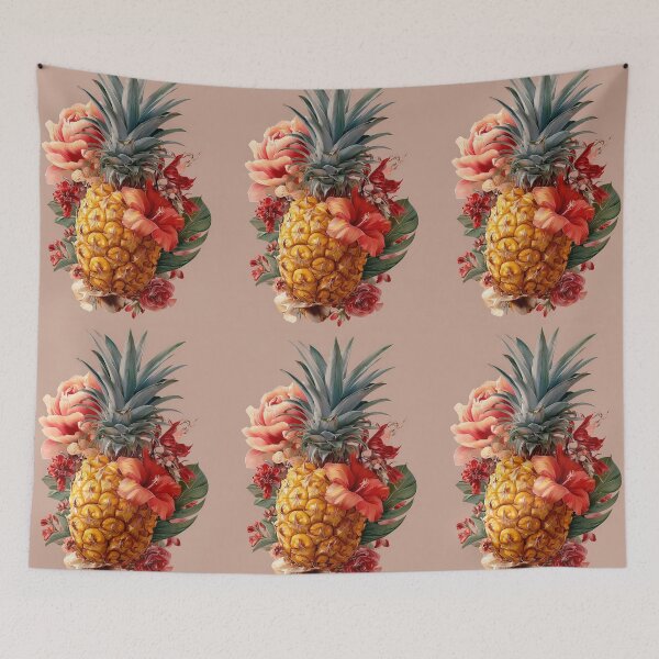 Item preview, Pineapple Tropical Fruits and Flowers designed and sold by Grafititee.