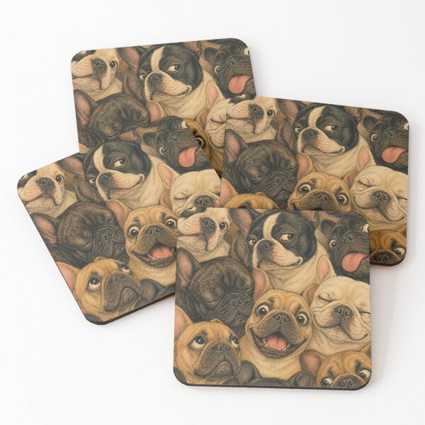 Item preview, Funny French Bulldog Faces - Vintage Animal Portrait designed and sold by merchxwear.