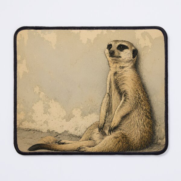 Item preview, Vintage Meerkat Naturalist Illustration Wildlife Art designed and sold by Extravanganzza.