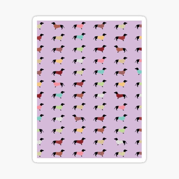 Aperçu de l'œuvre Motif teckel avec des pulls violets # 251 créée et vendue par Natural Collective.