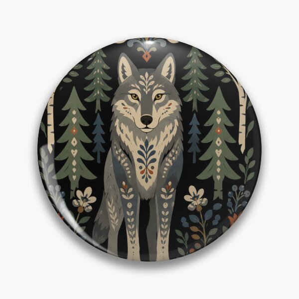 Item preview, Nordic Wolf Scandinavian Folk Art designed and sold by Sarcastic designs.