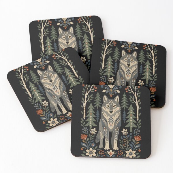 Item preview, Nordic Wolf Scandinavian Folk Art designed and sold by Sarcastic designs.