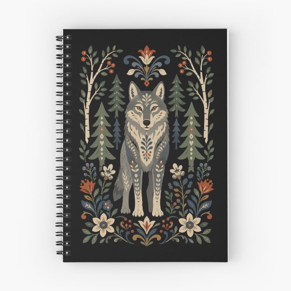 Item preview, Nordic Wolf Scandinavian Folk Art designed and sold by Sarcastic designs.
