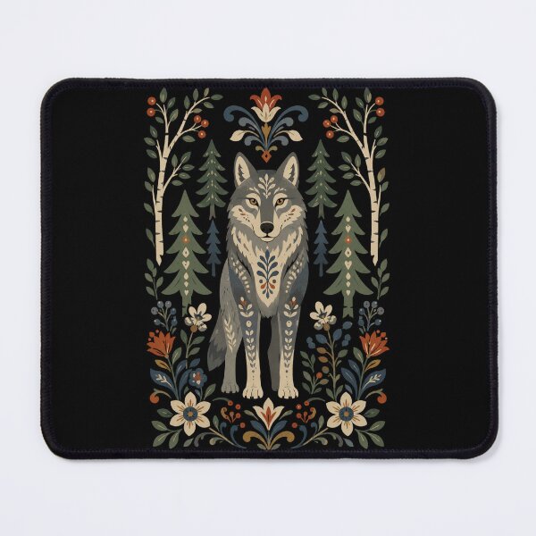 Item preview, Nordic Wolf Scandinavian Folk Art designed and sold by Sarcastic designs.