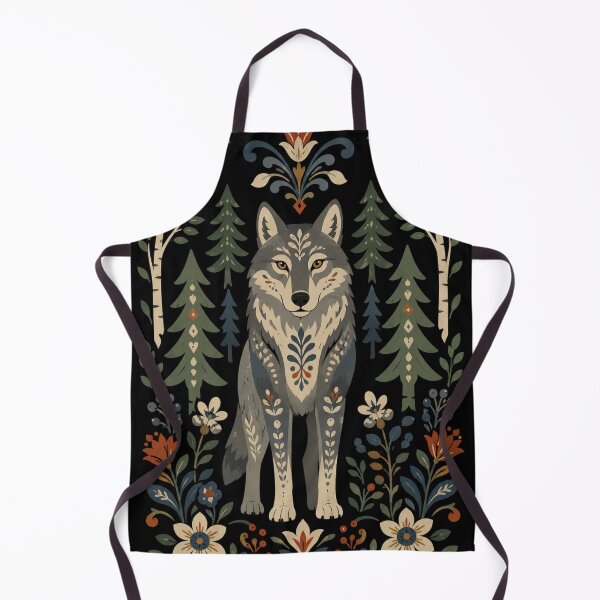 Item preview, Nordic Wolf Scandinavian Folk Art designed and sold by Sarcastic designs.
