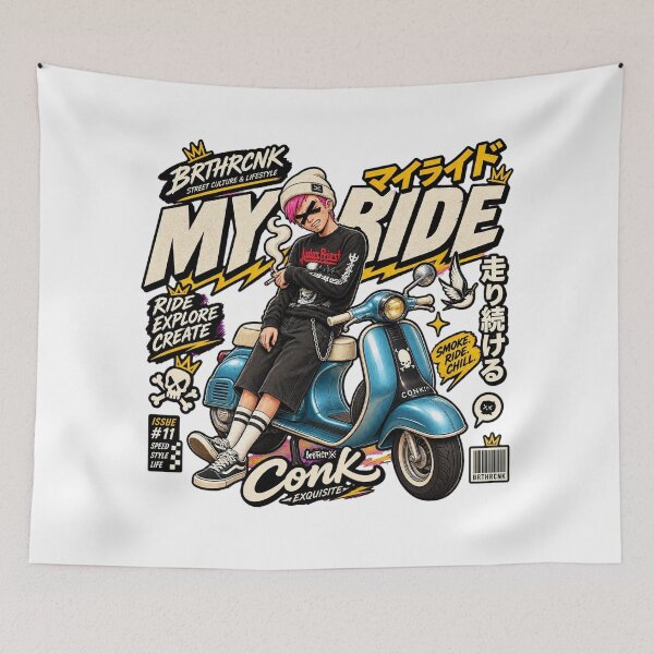 Item preview, MY RIDE Issue #11 - Pink Hair Vespa Scooter Street Culture designed and sold by BRTHRCNK01.