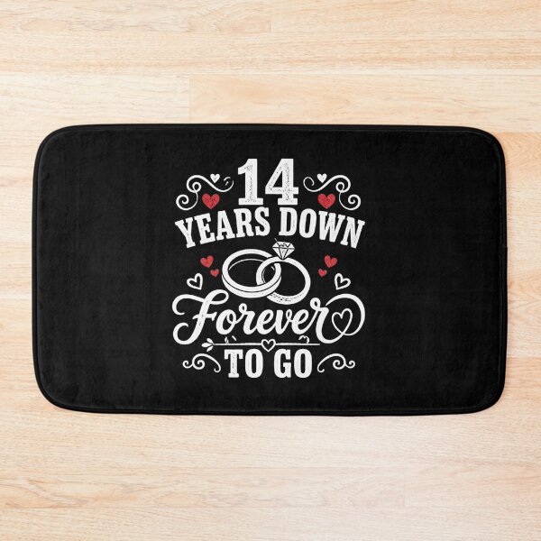 Item preview, 14 Years Down Forever To Go 14th Wedding Anniversary Gift for Couples Men Women designed and sold by Mozaic Clothes.
