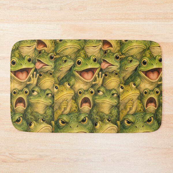 Item preview, Funny Frog Face Collage - Whimsical Funny Amphibian Art designed and sold by merchxwear.