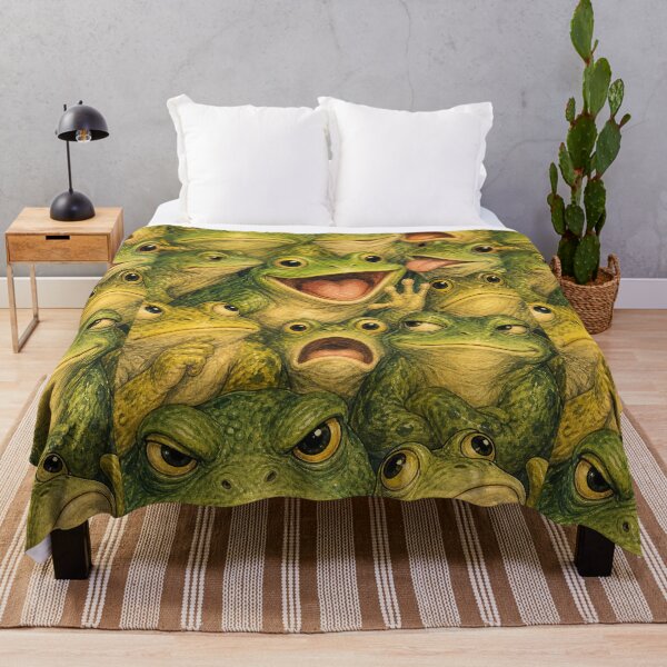 Item preview, Funny Frog Face Collage - Whimsical Funny Amphibian Art designed and sold by merchxwear.