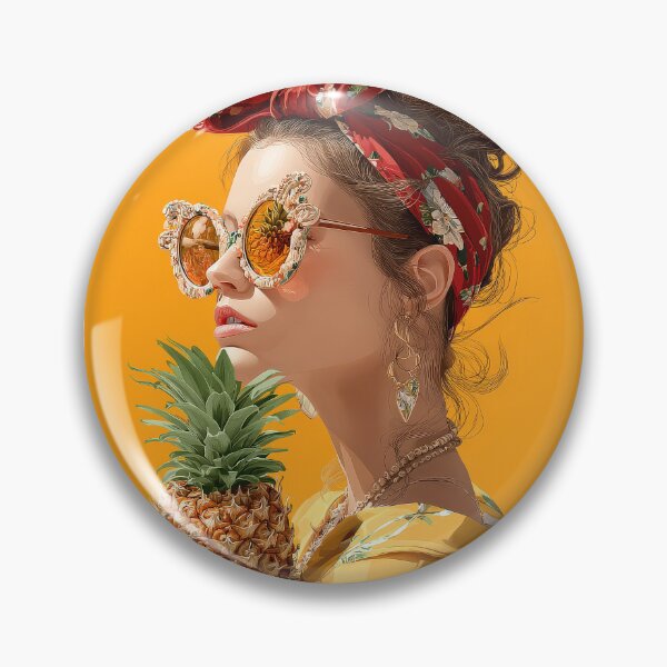Item preview, Pineapple Tropical Fruits and Flowers designed and sold by Grafititee.