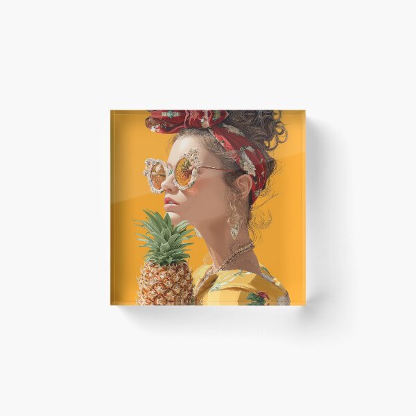 Item preview, Pineapple Tropical Fruits and Flowers designed and sold by Grafititee.