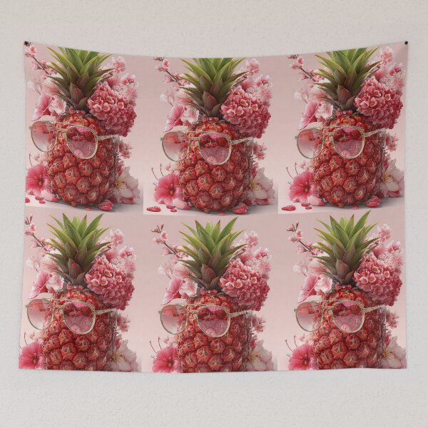 Item preview, Pineapple Tropical Fruits and Flowers designed and sold by Grafititee.