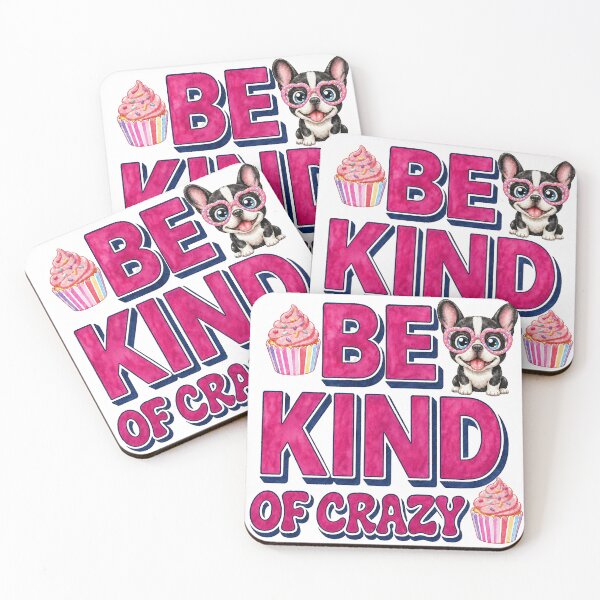 Item preview, French Bulldog Be Kind of Crazy Retro Cupcake Art designed and sold by ArtisticDesignsbyLinda.