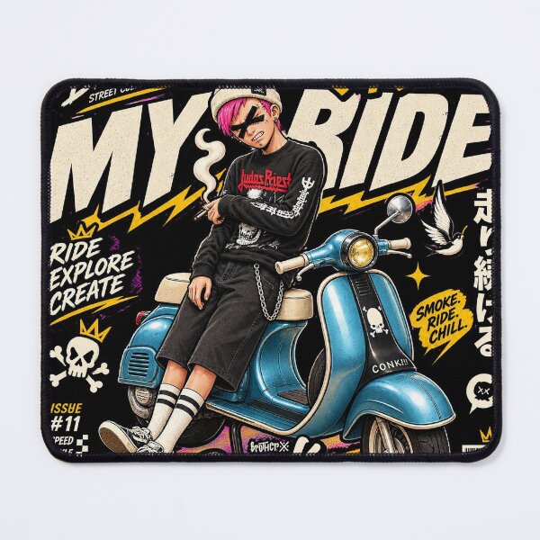 Item preview, マイライド Vespa Rider - Japanese Scooter Anime Streetwear designed and sold by BRTHRCNK01.