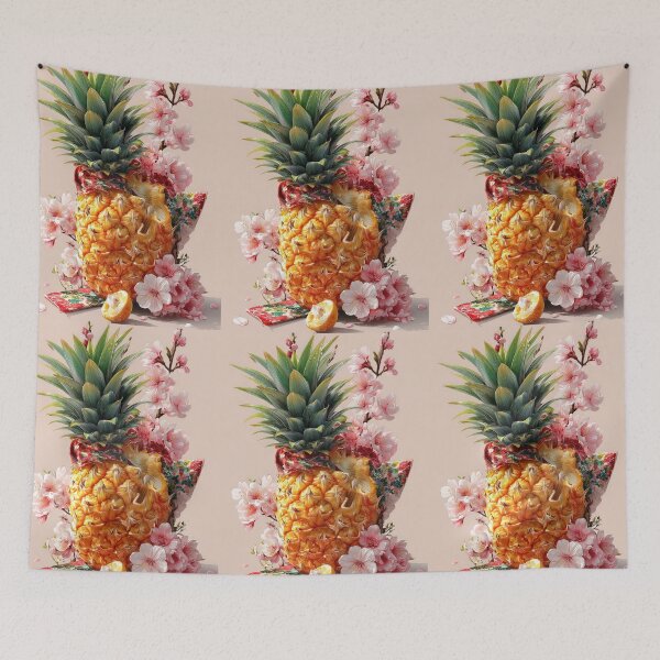 Item preview, Pineapple Tropical Fruits and Flowers designed and sold by Grafititee.