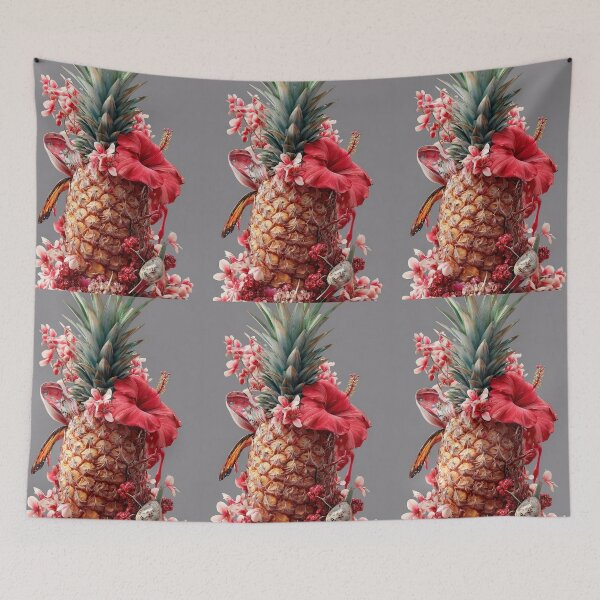 Item preview, Pineapple Tropical Fruits and Flowers designed and sold by Grafititee.