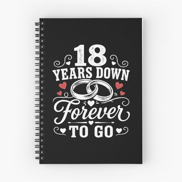 Item preview, 18 Years Down Forever To Go 18th Wedding Anniversary Gift for Couples Men Women designed and sold by Mozaic Clothes.