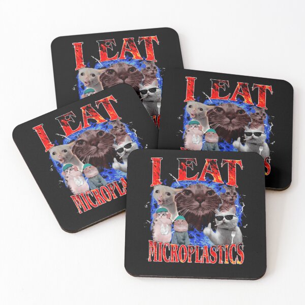 Item preview, I Eat Microplastics Cats Meme Poster designed and sold by TER007.