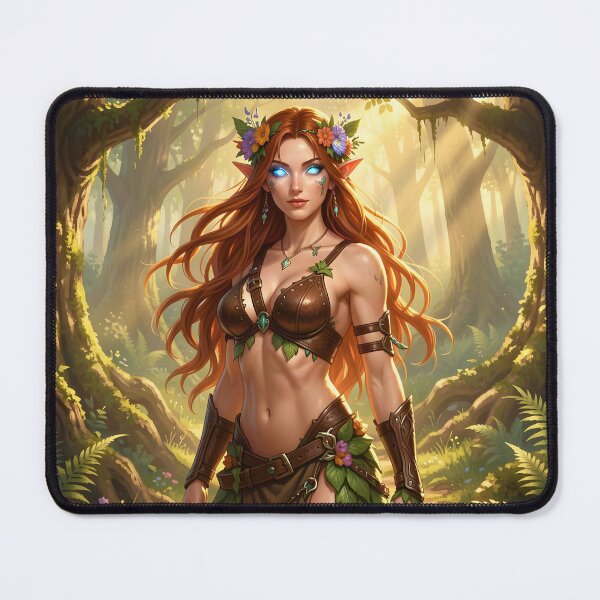 Item preview, Female Elf Druid in forest designed and sold by Prestons Corner.