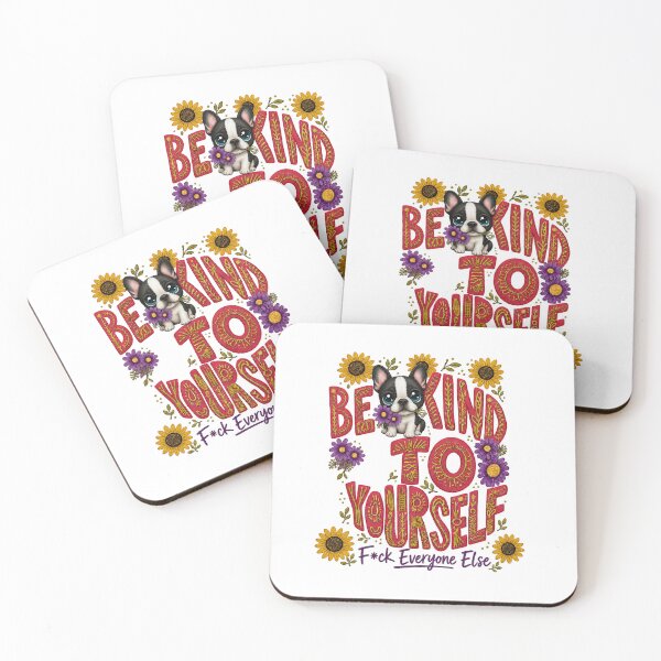 Item preview, Be Kind To Yourself French Bulldog Sunflower Art designed and sold by ArtisticDesignsbyLinda.