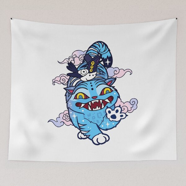 Item preview, Mystical Blue Cat Jester With Magical Clouds And Sparkles designed and sold by CharlesWh39602.