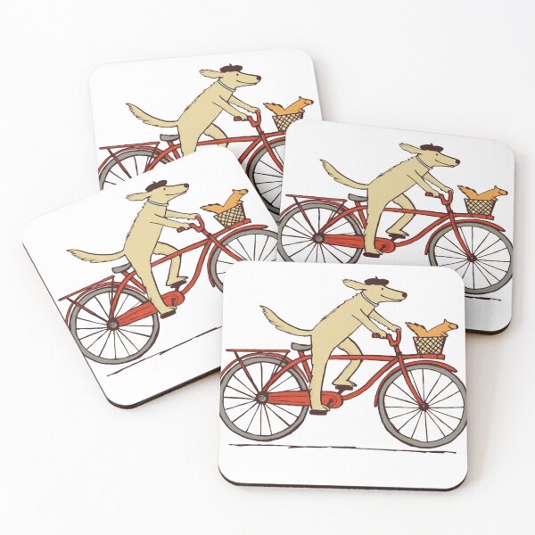Item preview, Dog and Squirrel are Friends funny Animal Art  Dog Riding a Bicycle designed and sold by HectorYuTuvm.