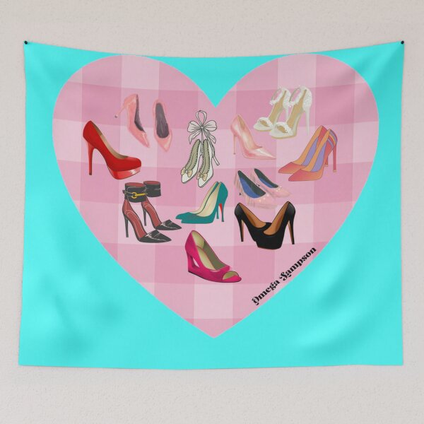 Item preview, Pink Gingham High heel Heart designed and sold by FetUphoria.