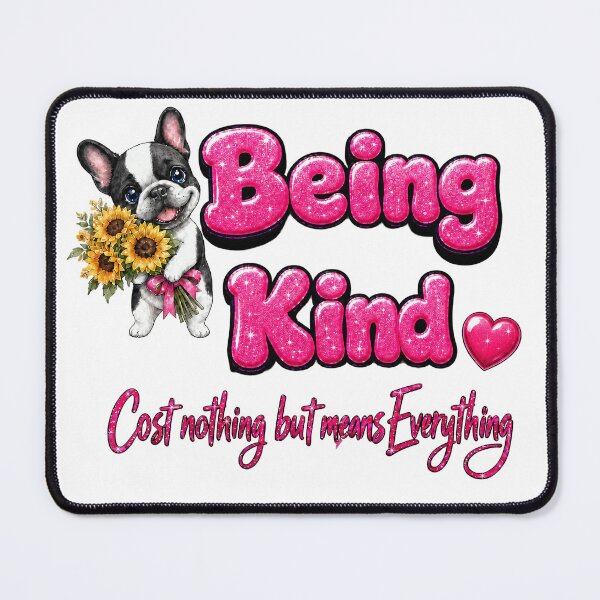 Item preview, Being Kind Costs Nothing French Bulldog Glitter Art designed and sold by ArtisticDesignsbyLinda.