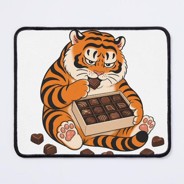 Item preview, Chubby Tiger Eating Valentine Chocolate Box designed and sold by aigcx.