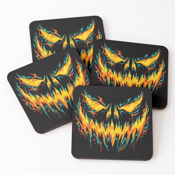 Item preview, Flaming Creepy Monster Face Neon Fire Grunge Halloween designed and sold by Vermanartist.