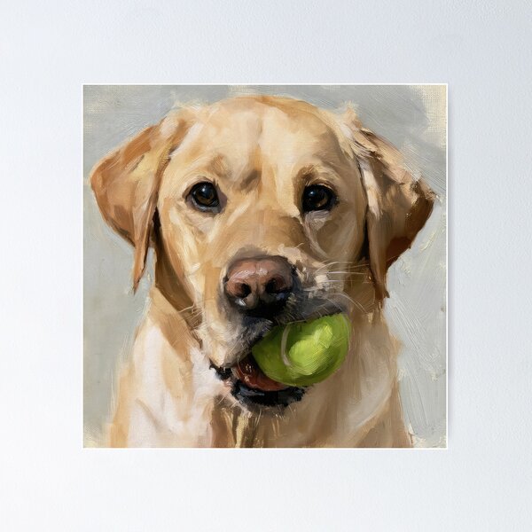 Item preview, Cute Yellow Lab with Ball designed and sold by Elisabeth Lucas.