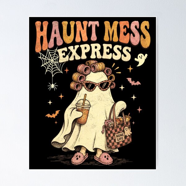 Item preview, Retro Haunt Mess Express Ghost Funny Halloween designed and sold by watanabeee.