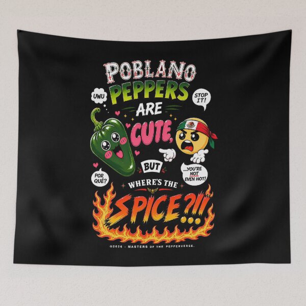 Item preview, Poblano Peppers Are Cute (Black Shirt Edition) designed and sold by Jessie Slamwhorella.
