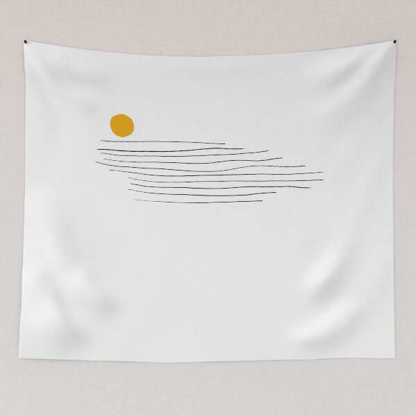 Item preview, Minimalist Yellow Sun Black Background Abstract Circle Art designed and sold by Red Onion.