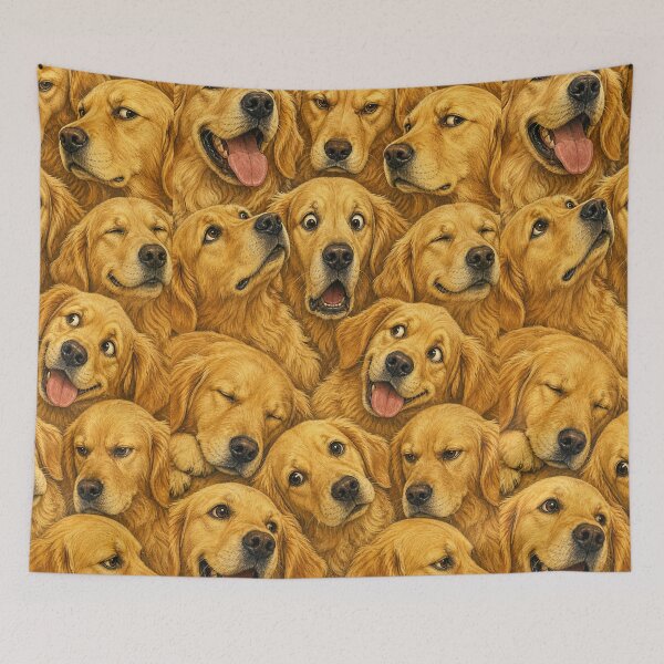 Item preview, Golden Retriever Dog Face Collage - Cute Dog Portrait designed and sold by merchxwear.