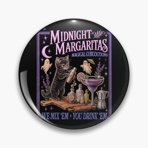 Item preview, Midnight Margaritas Black Cat Halloween Cocktail designed and sold by watanabeee.