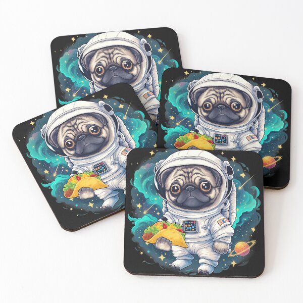 Item preview, Pug Astronaut Holding Taco In Space designed and sold by Gondamontari.