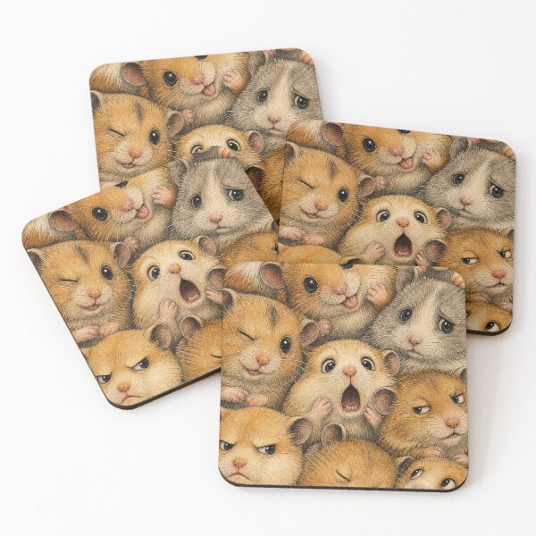 Item preview, Funny Hamster Faces Collage - Adorable Small Animal Illustration designed and sold by merchxwear.