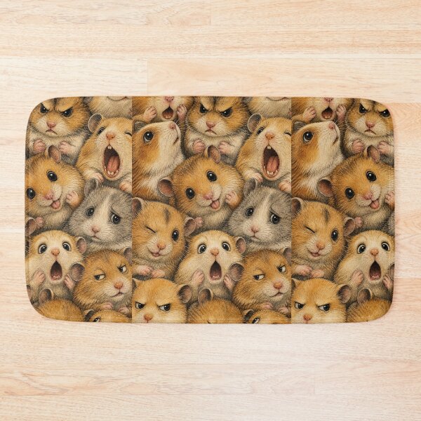 Item preview, Funny Hamster Faces Collage - Adorable Small Animal Illustration designed and sold by merchxwear.