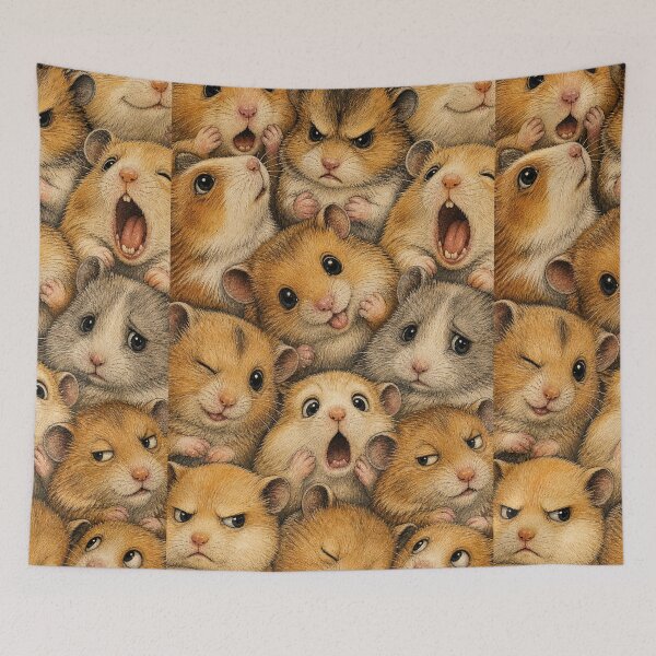 Item preview, Funny Hamster Faces Collage - Adorable Small Animal Illustration designed and sold by merchxwear.