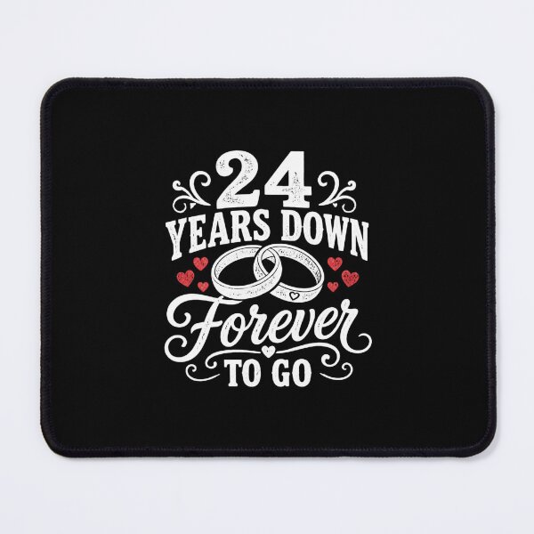 Item preview, 24 Years Down Forever To Go 24th Wedding Anniversary Gift for Couples Men Women designed and sold by Mozaic Clothes.