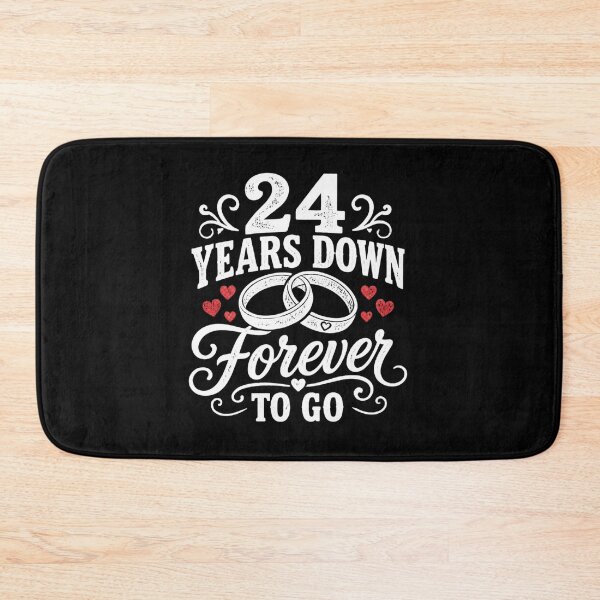 Item preview, 24 Years Down Forever To Go 24th Wedding Anniversary Gift for Couples Men Women designed and sold by Mozaic Clothes.